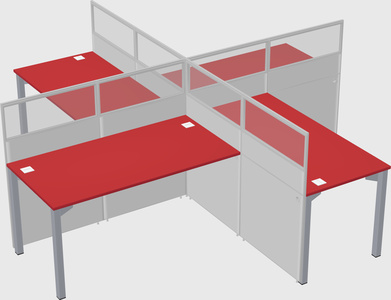 Quad office cubicles