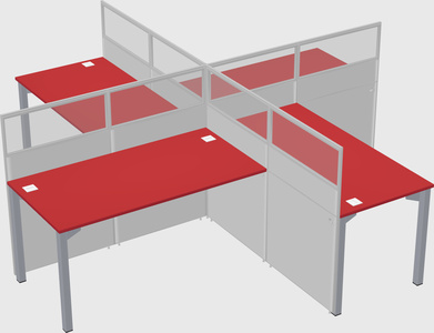 Quad office cubicles
