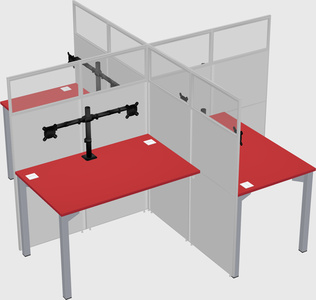 Quad office cubicles