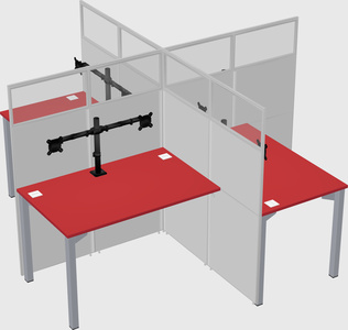 Quad office cubicles
