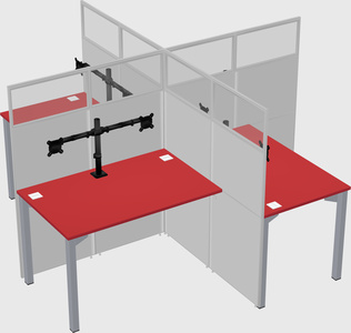 Quad office cubicles