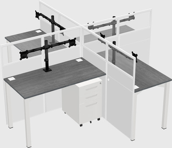 Quad office cubicles