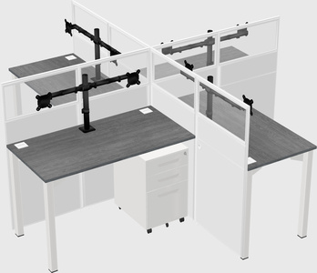 Quad office cubicles