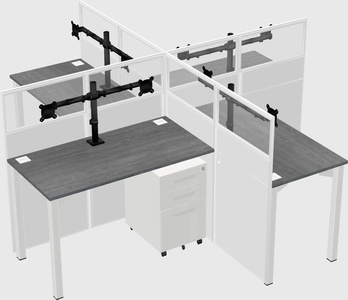 Quad office cubicles