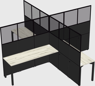 Quad office cubicles