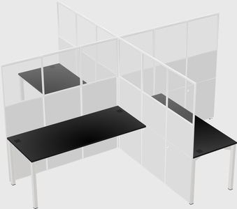 Quad office cubicles