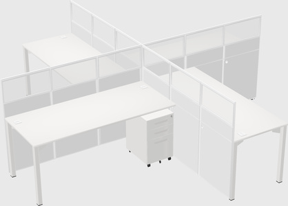 Quad office cubicles