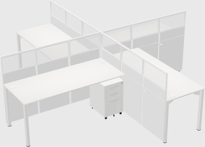 Quad office cubicles