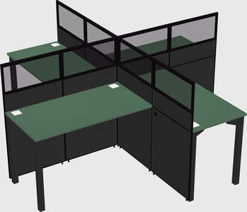 Quad office cubicles