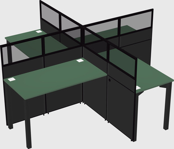 Quad office cubicles