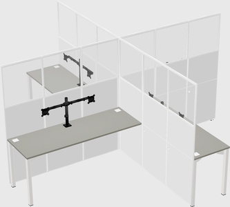 Quad office cubicles
