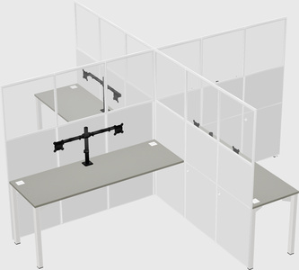 Quad office cubicles