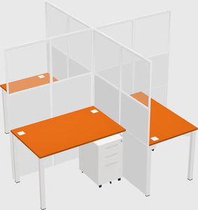 Quad office cubicles