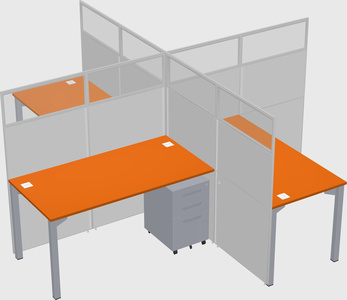 Quad office cubicles