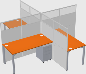 Quad office cubicles