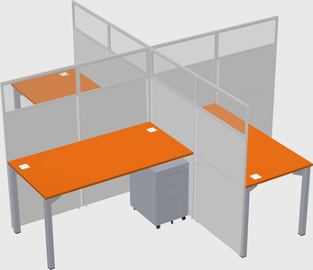 Quad office cubicles