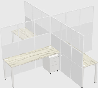 Quad office cubicles