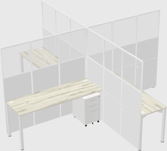 Quad office cubicles