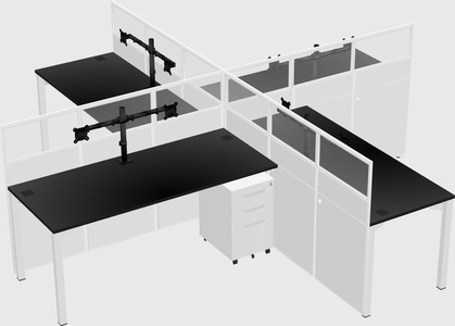 Quad office cubicles