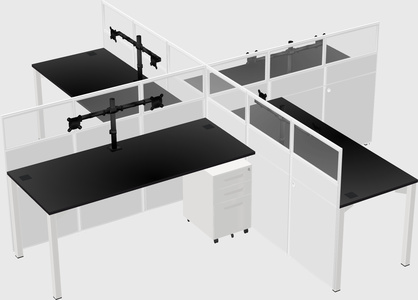 Quad office cubicles