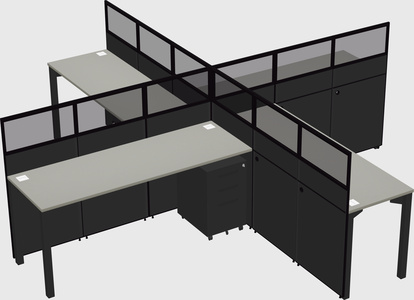 Quad office cubicles