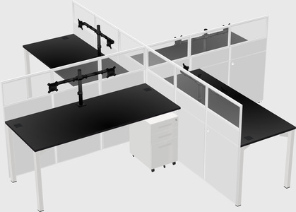 Quad office cubicles