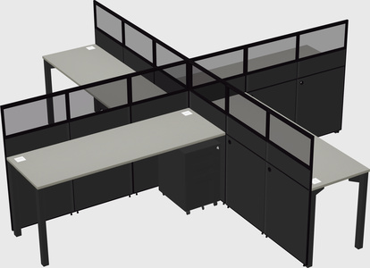 Quad office cubicles