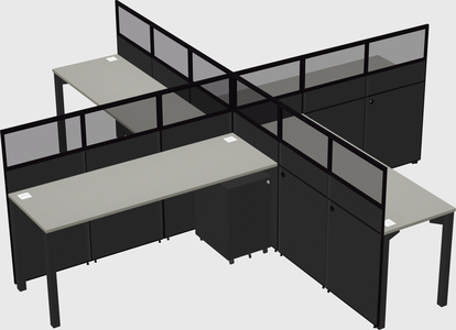 Quad office cubicles