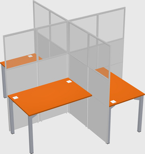 Quad office cubicles