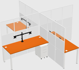 Quad office cubicles