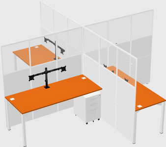 Quad office cubicles