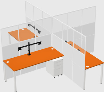 Quad office cubicles