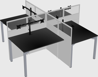Quad office cubicles