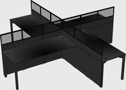 Quad office cubicles