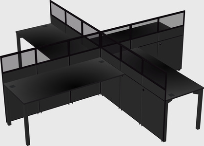 Quad office cubicles