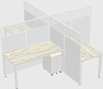 Quad office cubicles