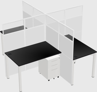 Quad office cubicles