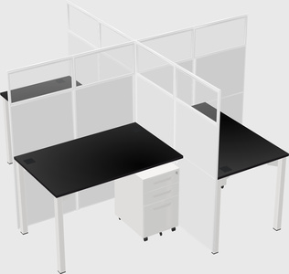 Quad office cubicles