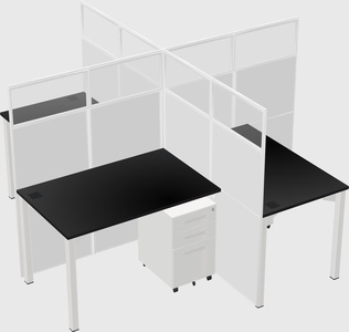 Quad office cubicles