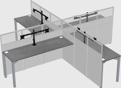 Quad office cubicles