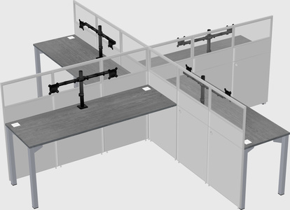 Quad office cubicles