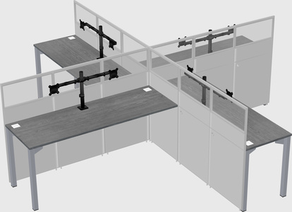 Quad office cubicles