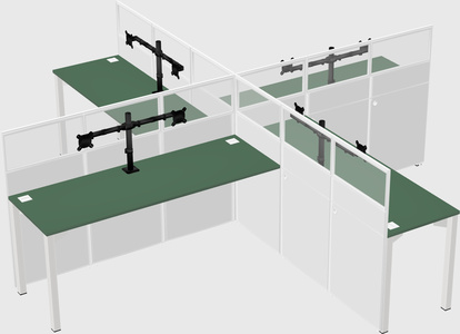 Quad office cubicles