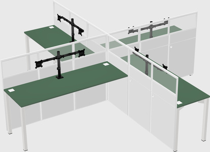 Quad office cubicles