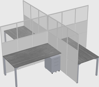 Quad office cubicles