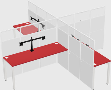 Quad office cubicles