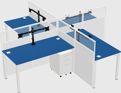 Quad office cubicles