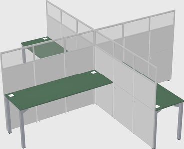 Quad office cubicles