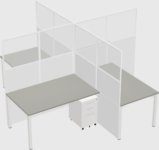 Quad office cubicles
