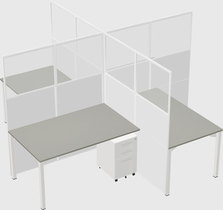 Quad office cubicles